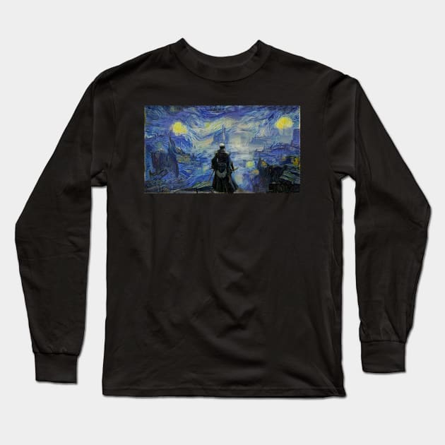 Elden Ring Wallpaper Starry Night Long Sleeve T-Shirt by Starry Night